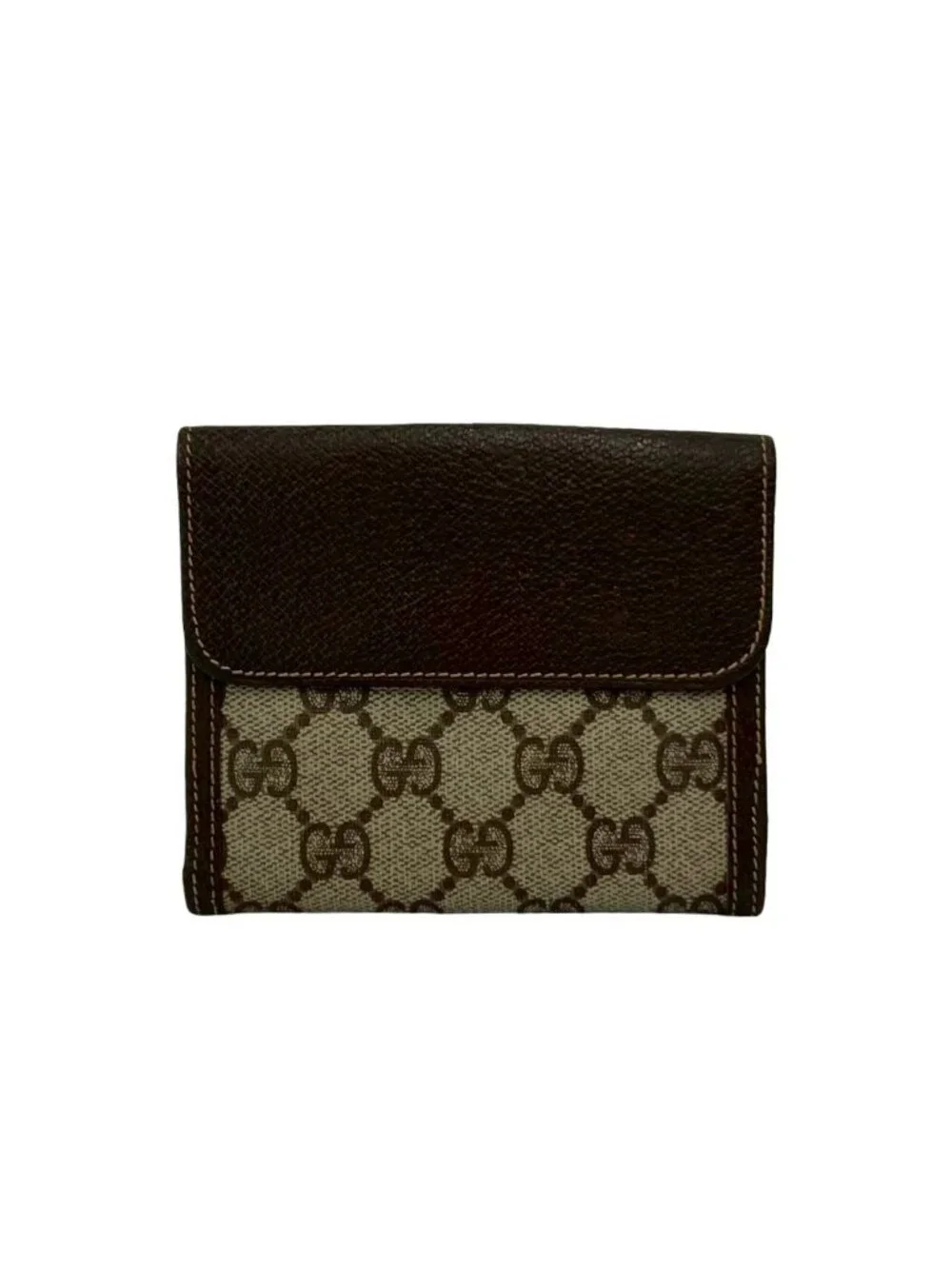 Gucci Vintage GG Logo Canvas Leather Bifold Wallet Brown - Picture 2 of 10